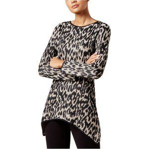 NWT - Women's Handkerchief-Hem Knit Sweater - Leopard